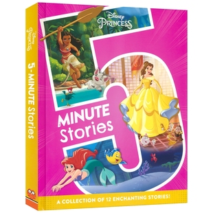 Minute 进口儿童图书 英文原版 图画故事书 自营 绘本 Disney Stories 英版 Princess 亲子读物 迪士尼公主5分钟故事合集