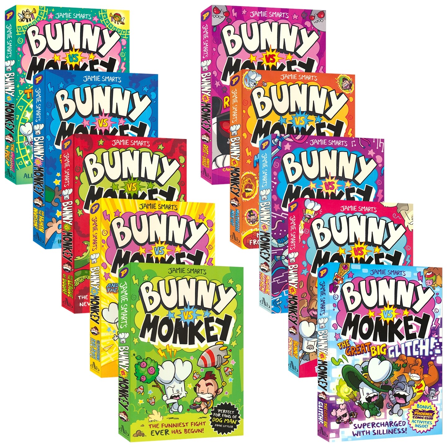 Bunny vs Monkey 兔子大战猴子1-10册 获英国图书奖 无厘头爆笑漫画 附绘画教程 英语趣味读物 英文原版进口儿童图书