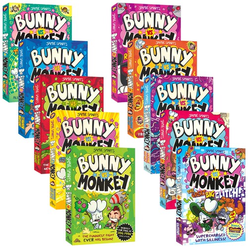 Bunny vs Monkey 兔子大战猴子1-10册 获英国图书奖 无厘头爆笑漫画 附绘画教程 英语趣味读物 英文原版进口儿童图书