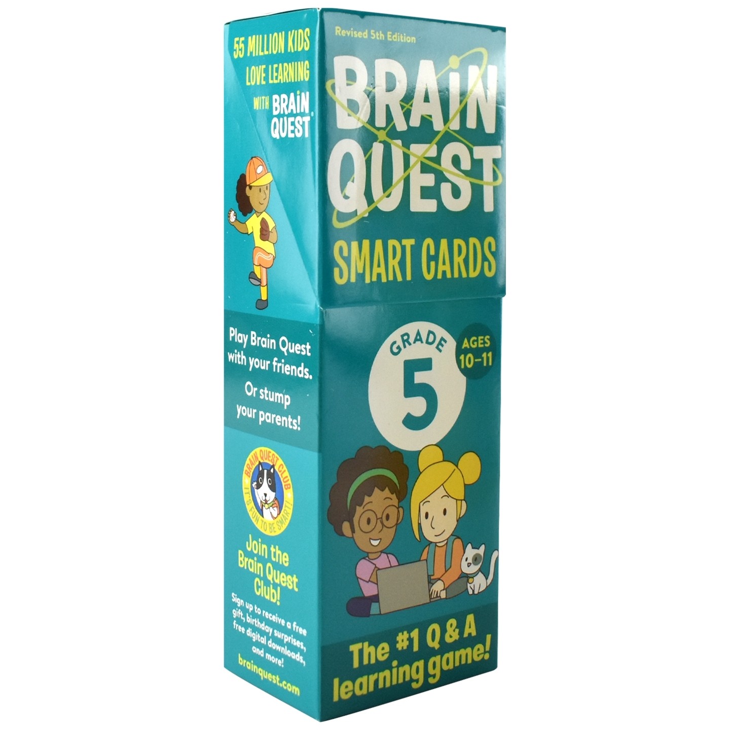Brain Quest Smart Cards Grade 5 大脑任务 bq互动问答卡 5年级 益智卡片 1500+问题 数学科学英语历史地理 英文原版进口儿童图书