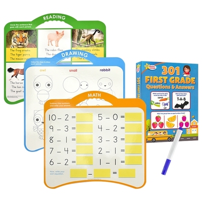 Active Minds Tote &Trace 3 Subject Write-and-Erase Set  First Grade  一年级写擦套装  语文 数学 科学 外语 练习册 英文原版