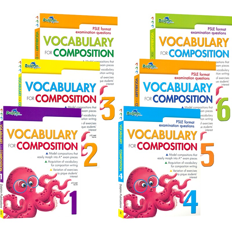 Dolphin Vocabulary For Composition P1-6 新加坡英语 写作词汇 小学1-6年级 章鱼词汇书 创意写作 英文原版进口图书