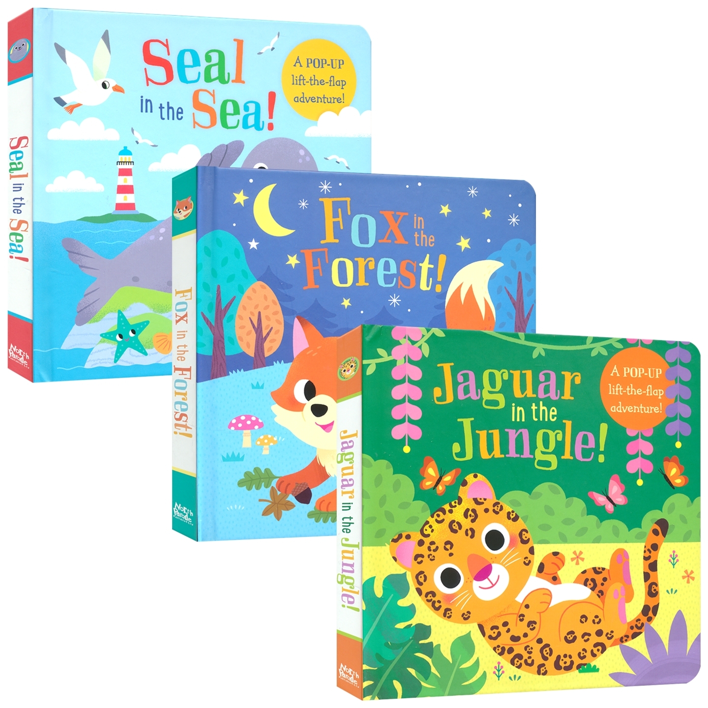 【自营】A Pop-up Lift-the-flap adventure 海豹狐狸美洲豹 动物认知 立体翻页探险之旅 英语启蒙 亲子读物 英文原版进口儿童图书