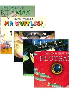 David Weisner 大卫·威斯纳经典绘本 凯迪克奖 Tuesday The Three Pigs Flotsam Art and Max Mr. Wuffles! 英文原版进口儿童图书