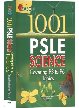 Casco PSLE 1001 Science Covering P3 to P6 Topics 新加坡科学 1001习题集 3-6年级 科学主题练习册 英文原版进口图书