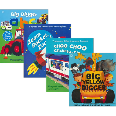 挖掘机火车交通工具读物英文原版