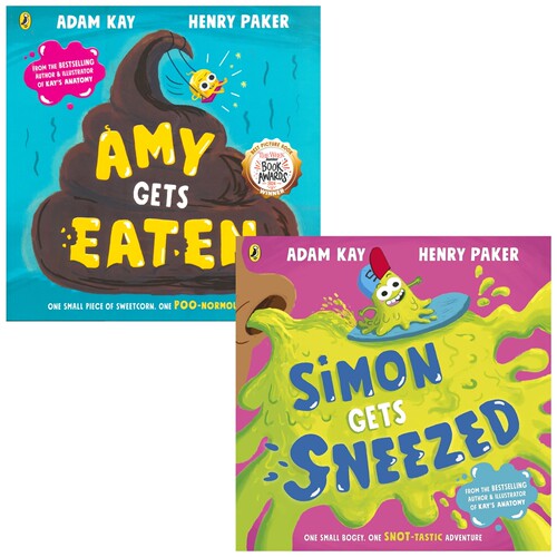Adam Kay 科普绘本 Amy Gets Eaten 艾米被吃掉了 Simon Gets Sneezed 西蒙是一坨鼻涕 消化知识口腔咽喉 英文原版进口儿童图书