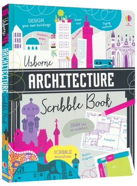 Usborne Architecture Scribble Book 尤斯伯恩 建筑涂鸦本 英文原版进口儿童图书
