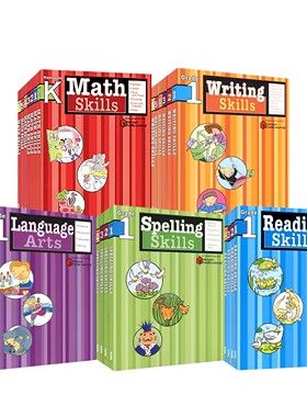 哈考特家庭辅导 小学1-6年级练习册 Harcourt Family Learning Spelling Reading Writing Math 英语拼写阅读写作数学 英文原版