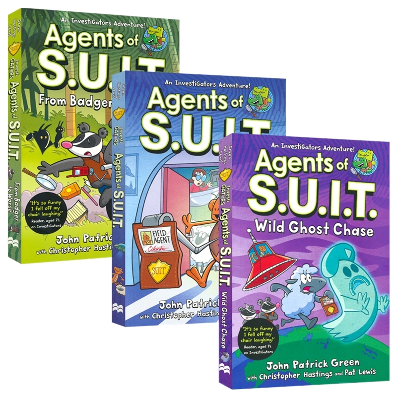 Investigators Agents of S.U.I.T. 鳄鱼侦查员外传3册 S.U.I.T.侦查员 搞笑漫画书 英语课外读物 平装 英文原版进口儿童图书