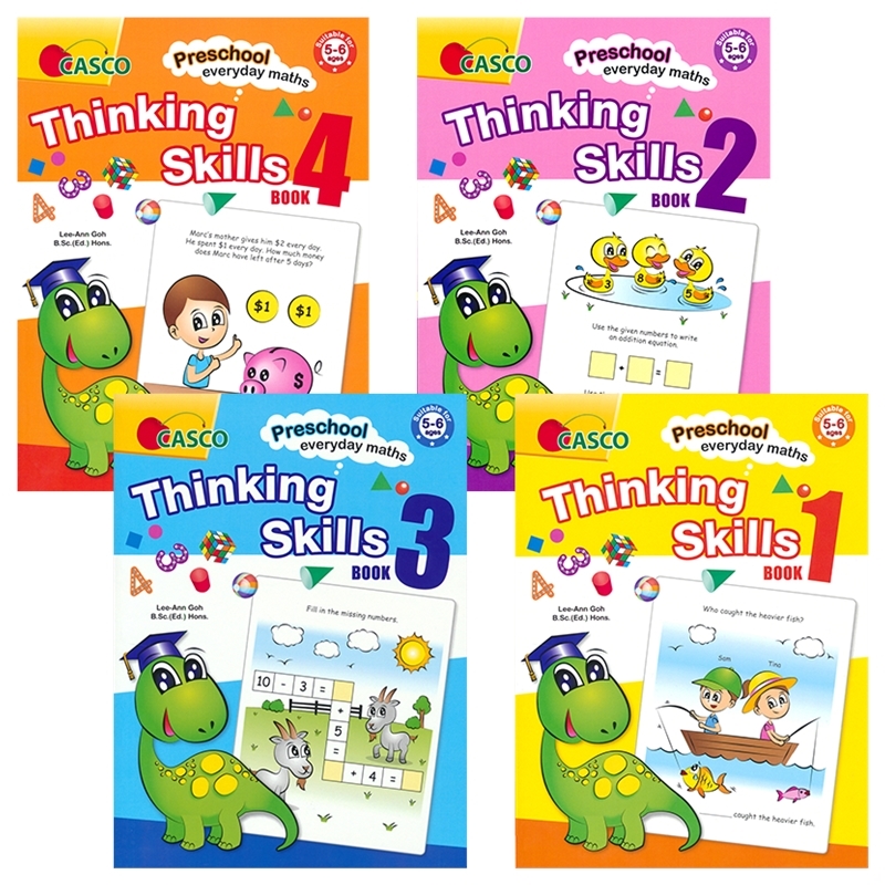 Casco Preschool Everyday Maths Thinking Skills Book 1-4 新加坡数学 学龄前思维启蒙1-4册  数学技能 5-6岁 英文原版进口