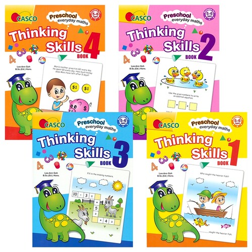 Casco Preschool Everyday Maths Thinking Skills Book 1-4 新加坡数学 学龄前思维启蒙1-4册  数学技能 5-6岁 英文原版进口