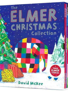 【自营】The Elmer Christmas Collection 花格子大象艾玛 3册盒装  经典绘本 圣诞故事图画书 吴敏兰书单 亲子读物 英文原版