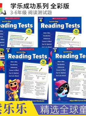 Scholastic Success With Reading Tests Grade 3-6 美国学乐成功系列 英语阅读理解测验练习全彩版 小学3-6年级 英文原版进口教辅