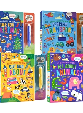 My First Pen Book All about animals Terrific Transport Out And About Time for Christmas 圣诞节 幼儿声光笔互动书 英文原版