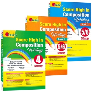 6年级 进口图书 新加坡英语 小学高年级作文指南与练习 Writing High Composition 英文原版 Casco Score