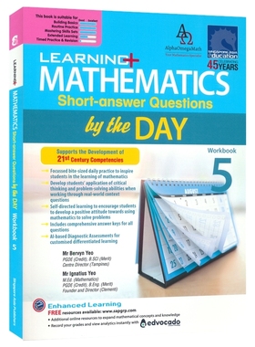 SAP Learning Mathematics Short-Answer Questions By The Day Workbook 5 新加坡英语 学习数学 简单题 5年级 英文原版进口图书