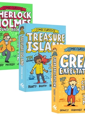 Comic Classics 经典文学趣味漫画 金银岛 巴斯克维尔的猎犬远大前程 英文原版进口图书