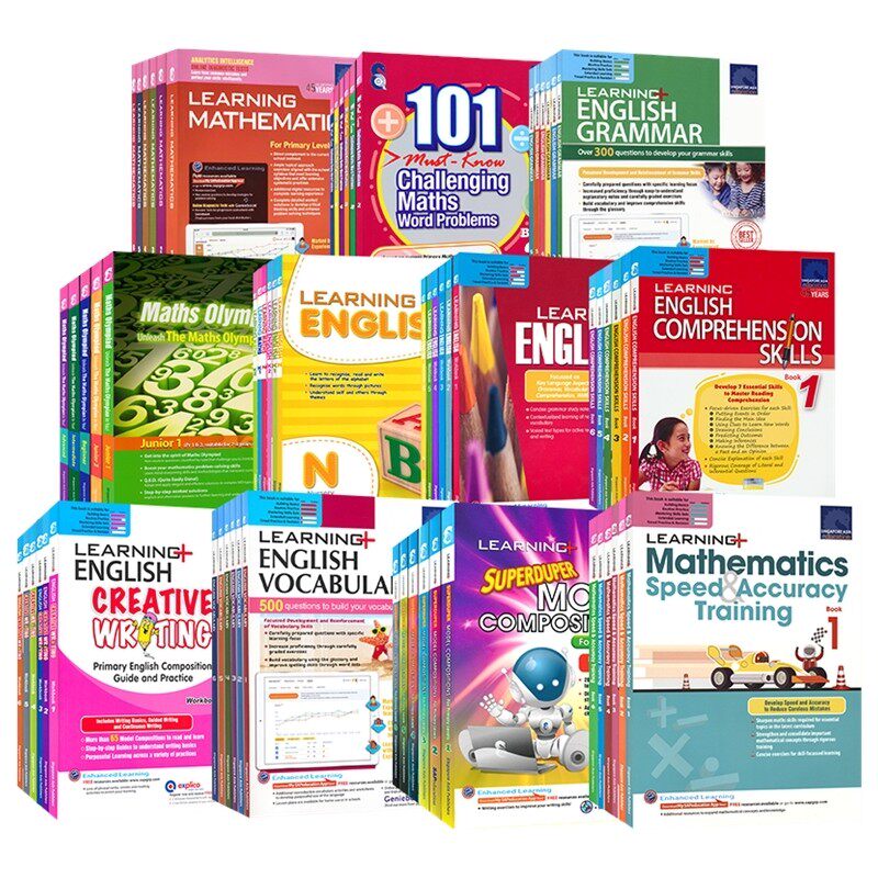 SAP Learning Math English 新加坡数学英语学习系列 幼儿园小学1-6年级练习册 数学应用题 阅读词汇写作语法 基础巩固 英文原版