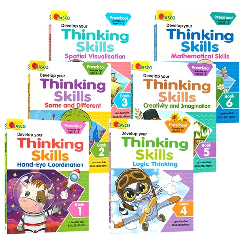 Casco Preschool Develop Your Thinking Skills Book 1-6 新加坡数学 幼儿思维能力训练 逻辑力 辨别力 创造力 英文原版进口图书