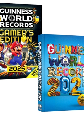 英文原版 Guinness World Records 2025吉尼斯世界纪录大全+游戏版 全彩大开本 儿童科普 探索世界 百科 青少年课外读物