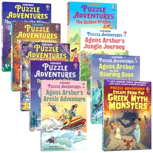 尤斯伯恩 10岁思维训练图书 北极冒险 Puzzle Adventures 希腊神话 解谜冒险桥梁书 英文原版 镜中幽灵 Usborne 暗夜骑士 9册