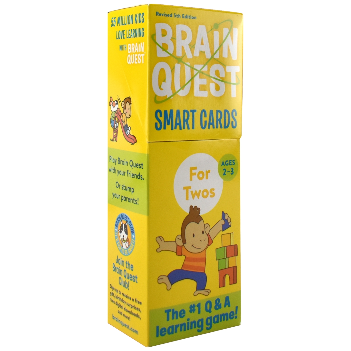 Brain Quest Smart Cards For Twos 大脑任务 bq互动问答卡 2-3岁 益智卡片 300+问题 颜色数数形状事物认知 英文原版进口儿童图书