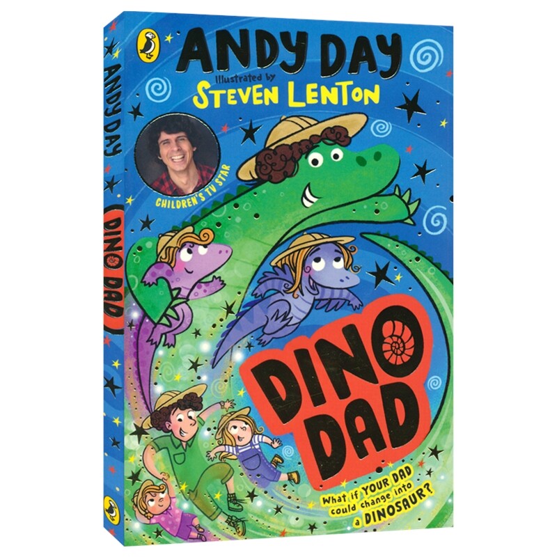 Dino Dad 老爸变恐龙 英文原版章节小说 9-12岁儿童桥梁书 黑白插画 小学生课外阅读 Andy Day 恐龙科普知识 趣味互动绘画