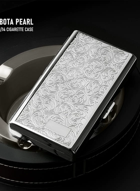 日本tsubota pearl坪田明珠烟盒100毫米14支复古细支烟盒个性烟盒