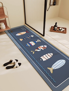 浴室专用硅藻泥软地垫强吸水速干脚垫厕所防滑卫生间长条家用地毯