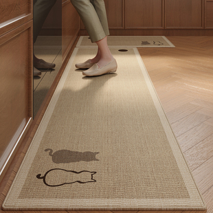 厨房地垫防水防油免洗可擦家用脚垫耐脏易打理防滑长条地毯可裁剪