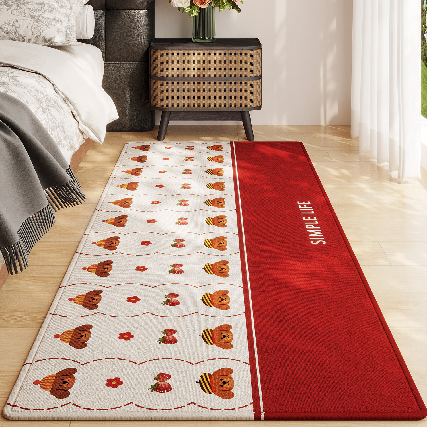 卧室床边毯地毯软垫简约风地垫