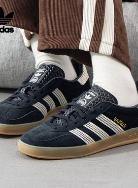 阿迪达斯三叶草女鞋GAZELLE INDOOR运动休闲鞋轻便低帮板鞋JI2755