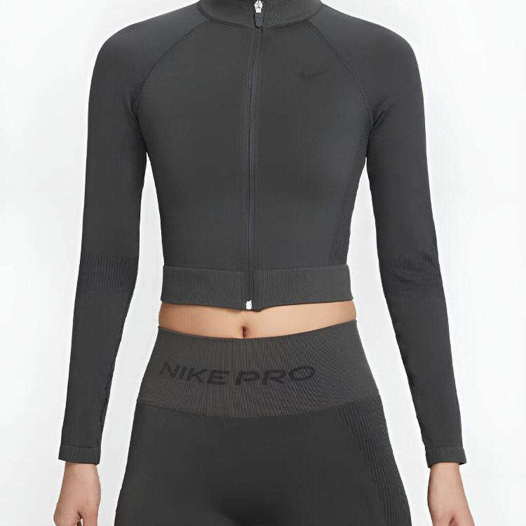 NIKE耐克女子紧身训练健身运动服立领休闲短款夹克IO4467-070