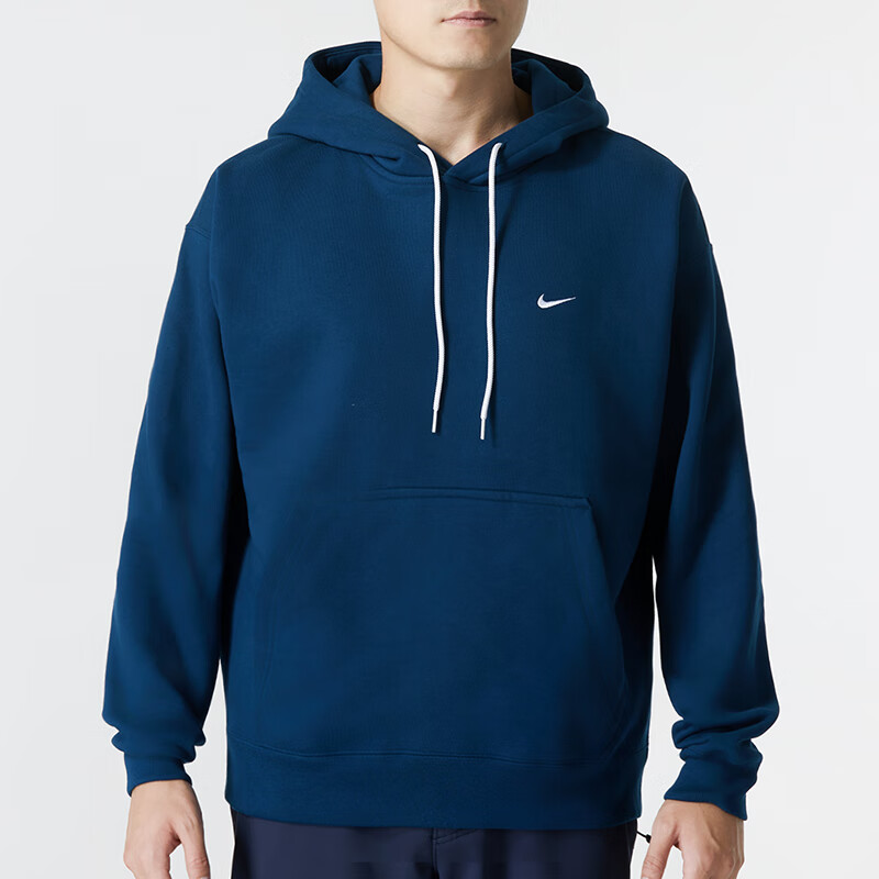 Nike耐克蓝色加绒连帽卫衣