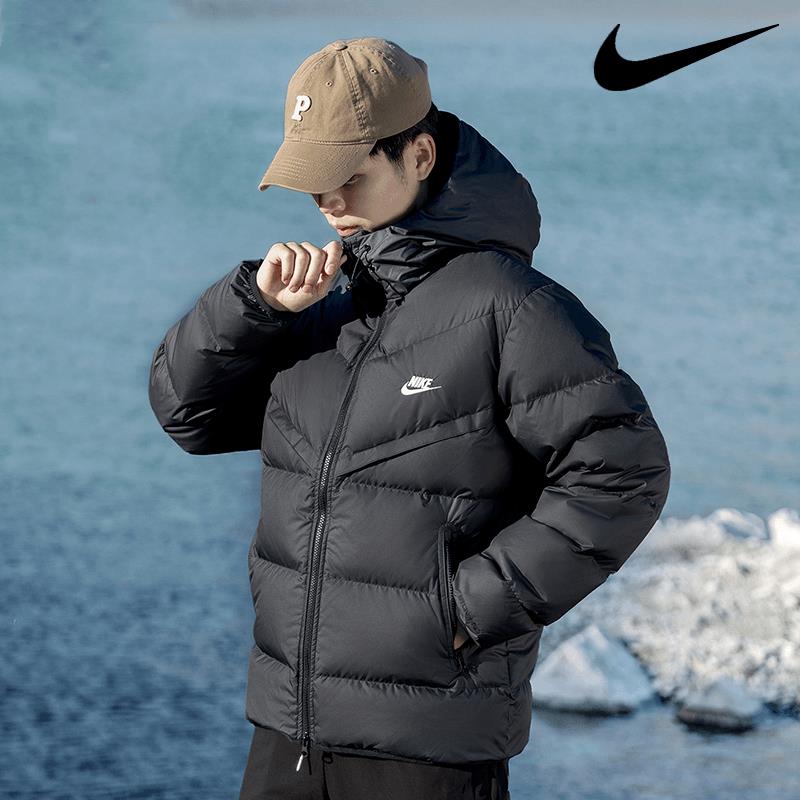 Nike耐克深色连帽羽绒服男