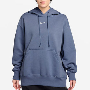 NIKE耐克女子连帽加绒保暖休闲宽松针织卫衣套头衫 499 DQ5861