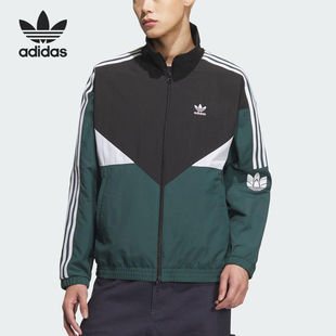 Adidas阿迪达斯三叶草男女装宽松运动拼接梭织休闲外套KC3115