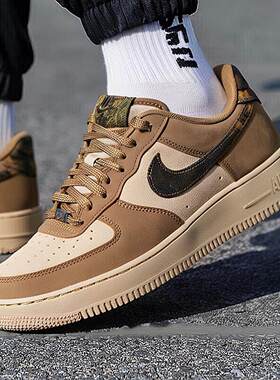 耐克男鞋运动鞋AIR FORCE 1空军一号休闲鞋低帮滑板鞋IO9803-200