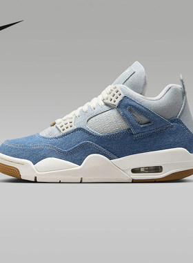 耐克Air Jordan 4 TEX AJ4男女时尚牛仔中帮运动篮球鞋IB6716-100