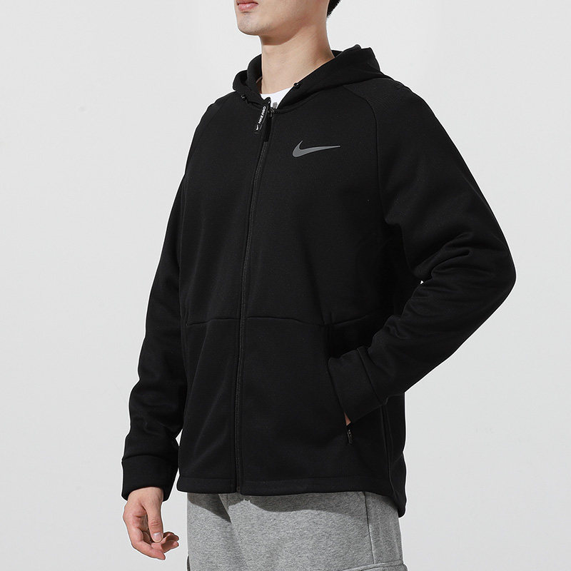 耐克厚款外套男装2024春秋新款跑步运动服连帽加绒休闲夹克DD2125