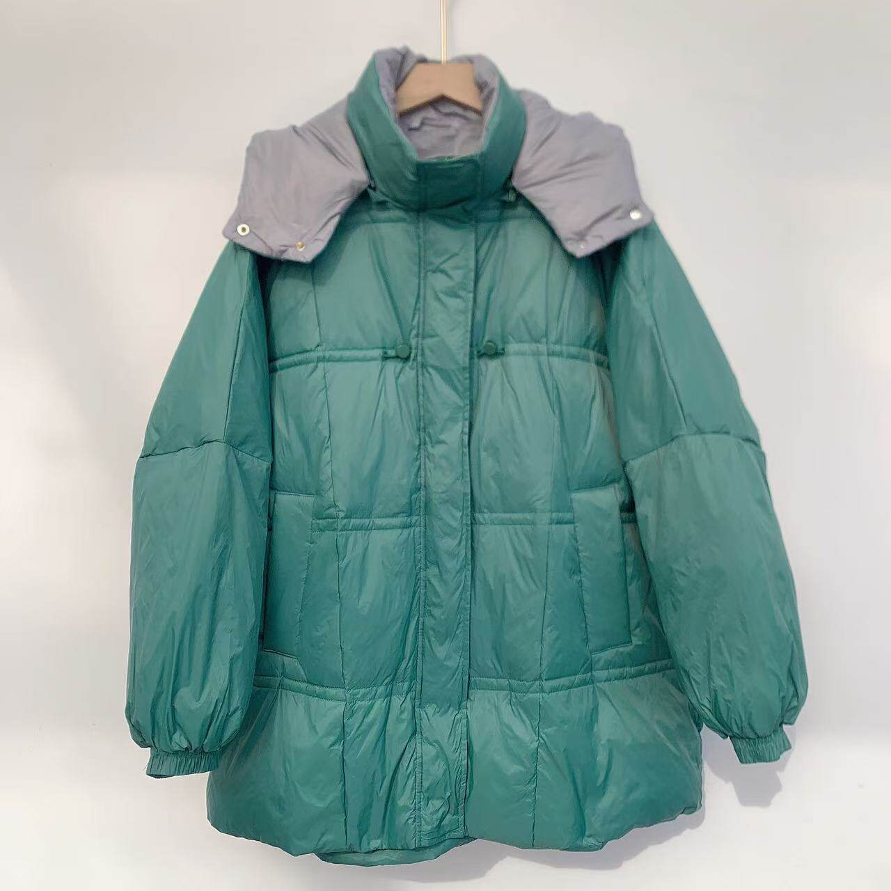 反季清羽绒服中长款冬季2024加厚鸭绒新款小个子连帽收腰保暖外套