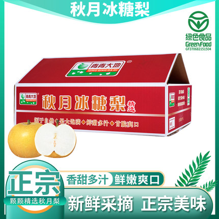 青青大地莱阳秋月梨山东冰糖梨子礼盒新鲜水果4.5斤产地直发