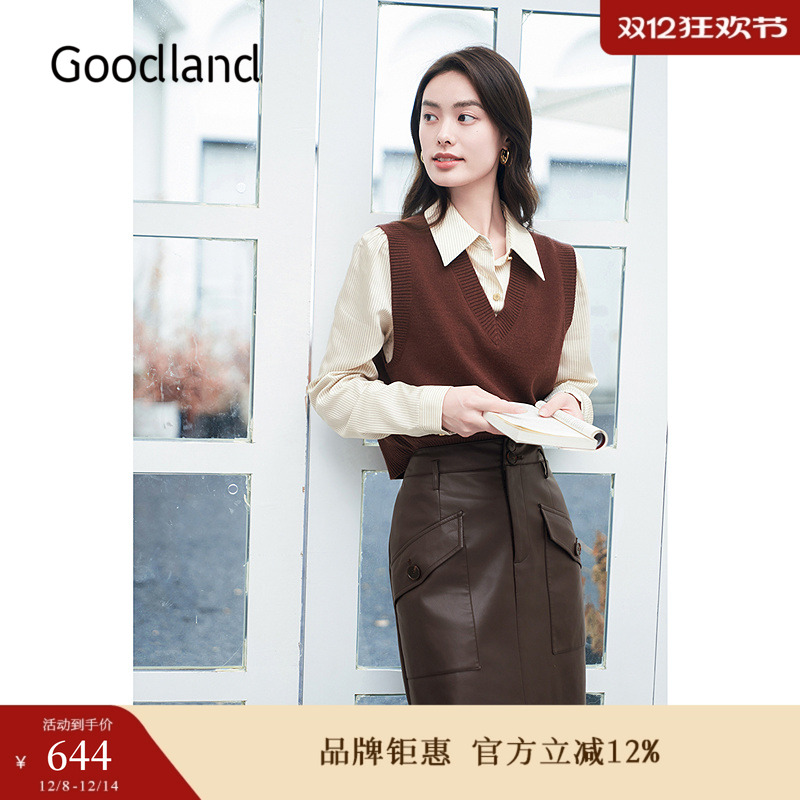 Goodland美地女装秋季时尚毛针织衫