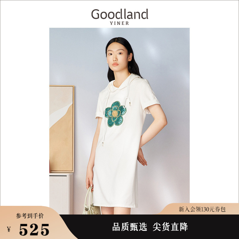 【经典升级】Goodland美地女装夏季休闲卫衣针织连衣裙