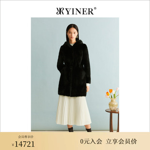 绒暖水貂毛皮真皮皮草中长款 外套 冬季 YINER音儿女装