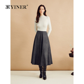 法式 YINER音儿女装 秋季 圆舞曲A字高腰显瘦半身裙