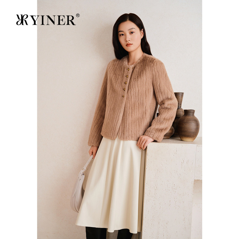 【舒心】YINER音儿专选春季新款法式圆领保暖环保皮草外套,女装/女士精品,毛呢外套,淘宝优惠券,粉丝福利购,淘宝优惠卷