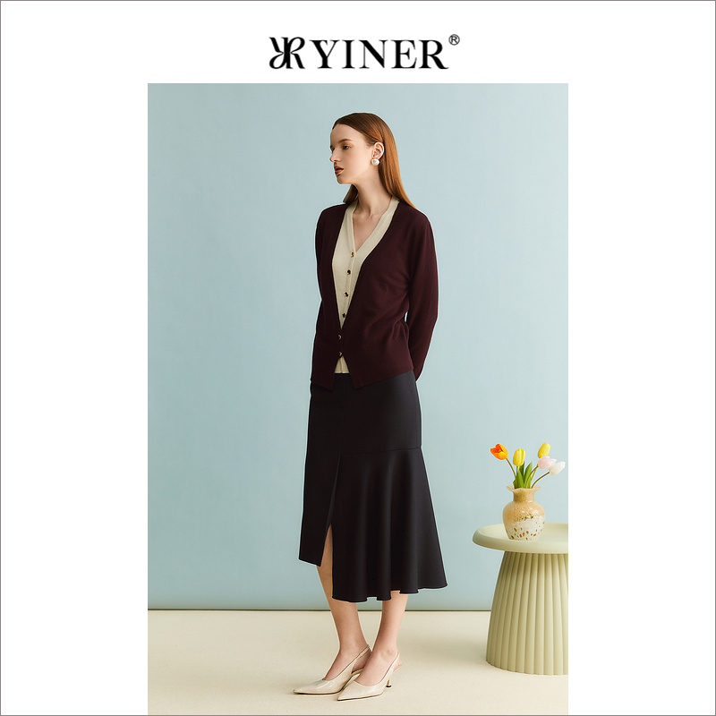 【100绵羊毛】YINER音儿女装秋温柔风肌理针织衫套头