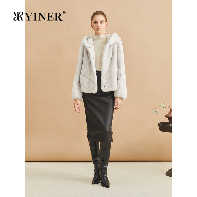 YINER音儿女装冬季时尚真皮皮草8C34509050